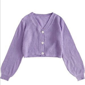 Lavender cropped cardigan